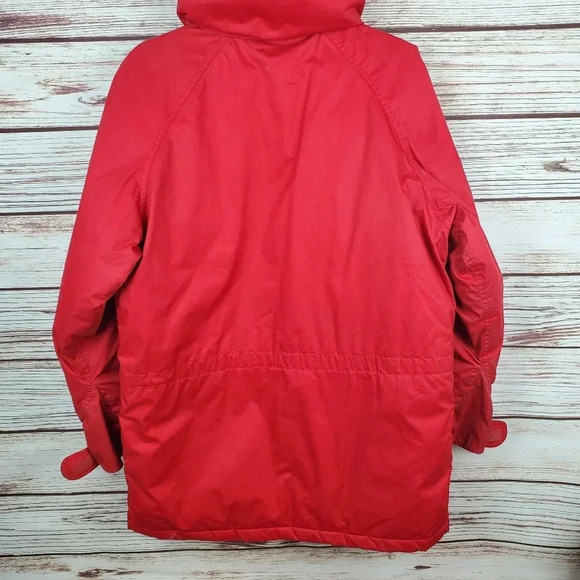 Eddie Bauer Womens Medium Vintage Snowline Red Goose Down Parka Puffer Coat - Picture 13 of 16